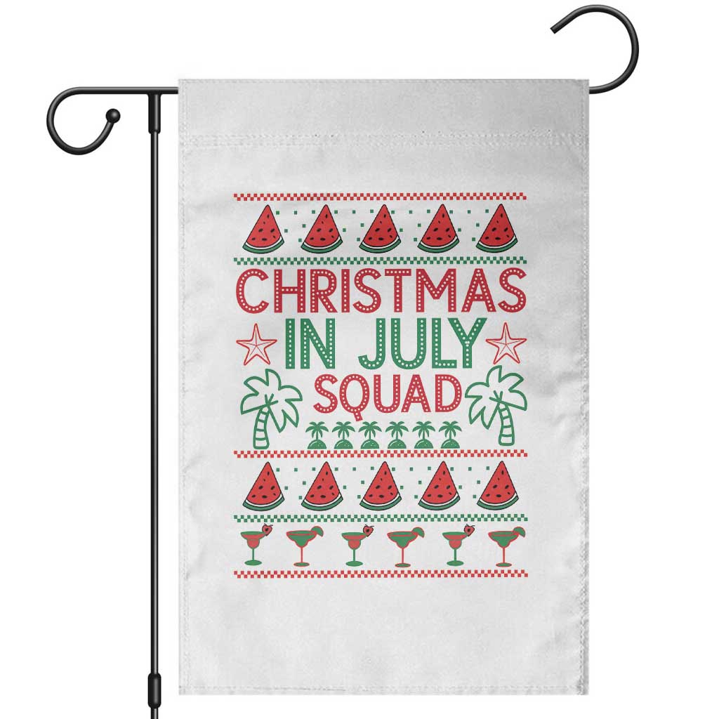 Christmas In July Squad Garden Flag Tropical Beach Party Graphic