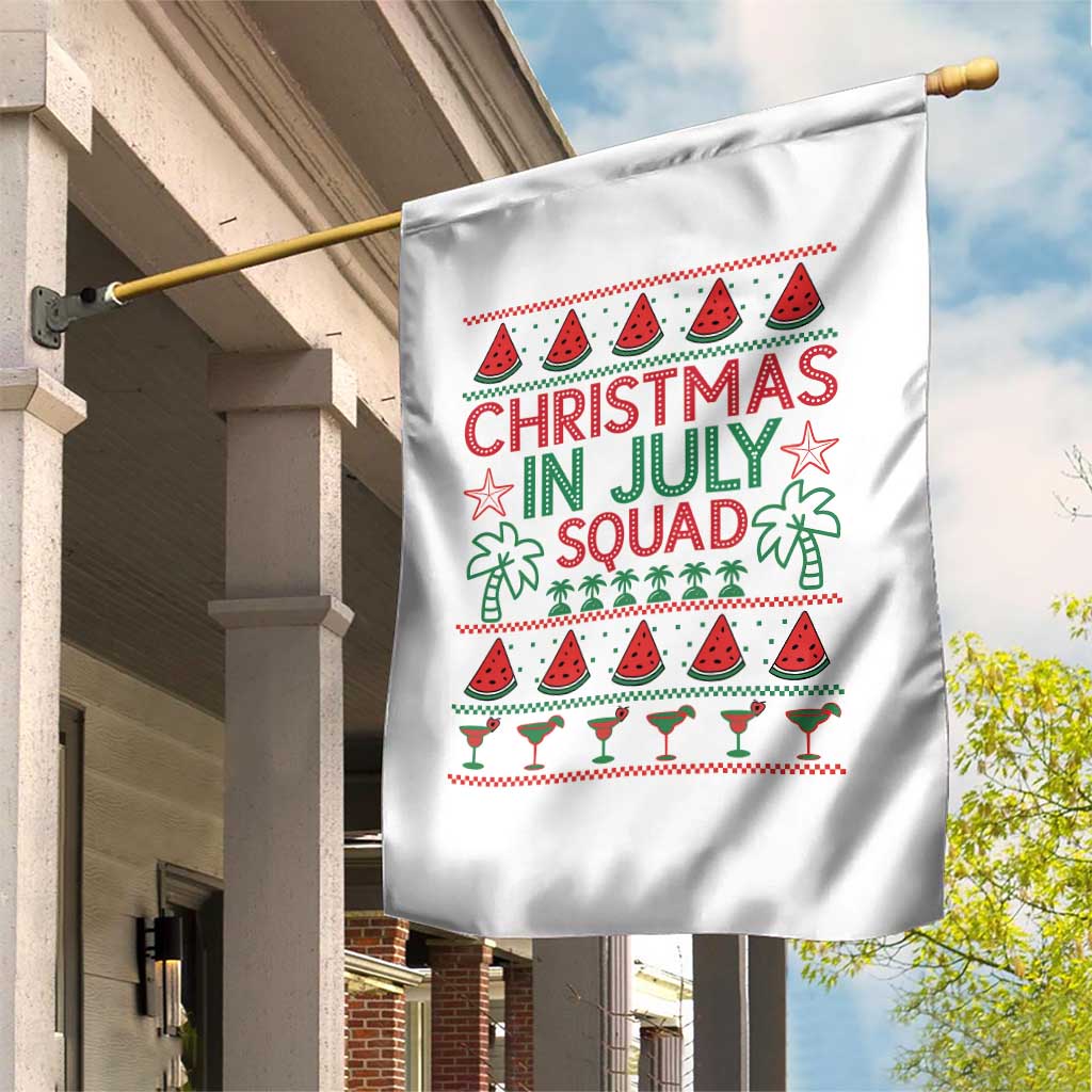 Christmas In July Squad Garden Flag Tropical Beach Party Graphic
