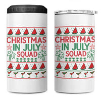 Christmas In July Squad 4 in 1 Can Cooler Tumbler Tropical Beach Party Graphic