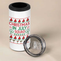 Christmas In July Squad 4 in 1 Can Cooler Tumbler Tropical Beach Party Graphic