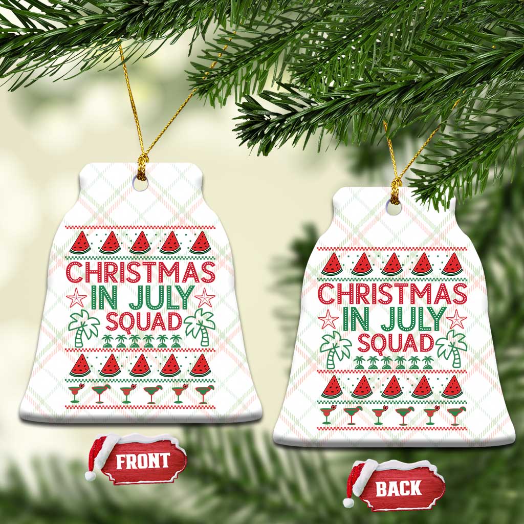 Christmas In July Squad Ceramic Ornament Tropical Beach Party Graphic
