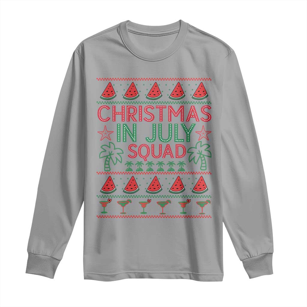 Christmas In July Squad Long Sleeve Shirt Tropical Beach Party Graphic