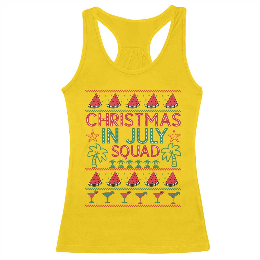 Christmas In July Squad Racerback Tank Top Tropical Beach Party Graphic