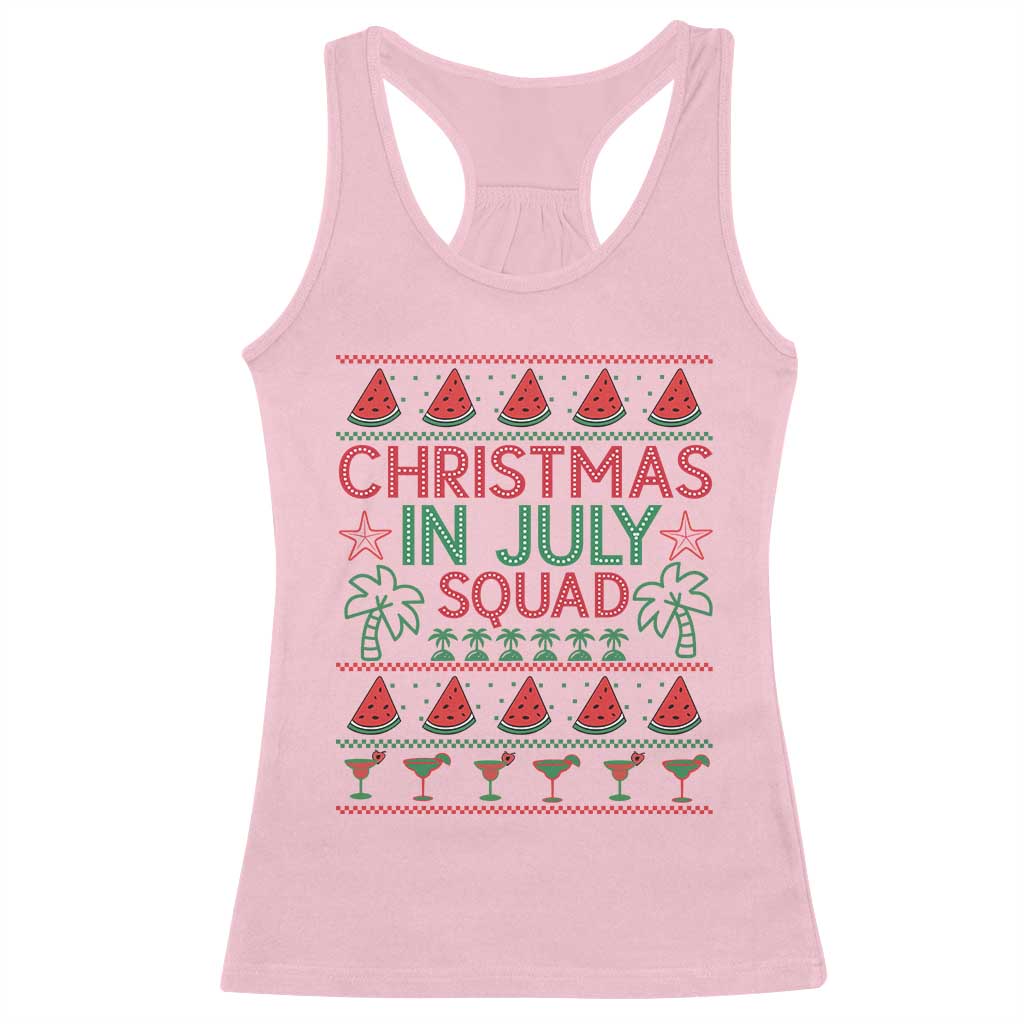 Christmas In July Squad Racerback Tank Top Tropical Beach Party Graphic