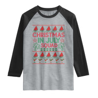 Christmas In July Squad Raglan Shirt Tropical Beach Party Graphic