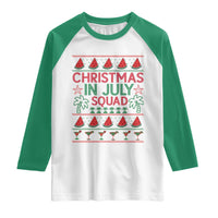 Christmas In July Squad Raglan Shirt Tropical Beach Party Graphic