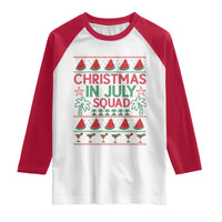 Christmas In July Squad Raglan Shirt Tropical Beach Party Graphic