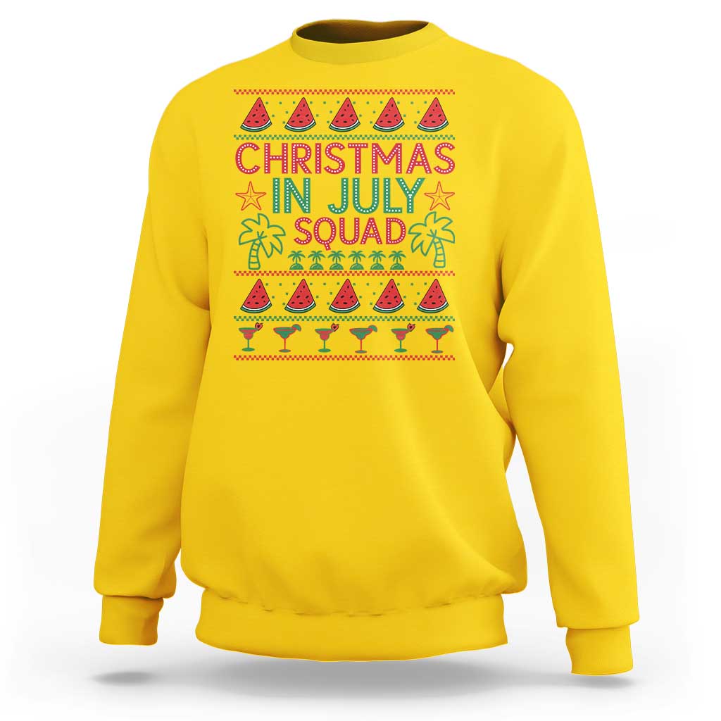 Christmas In July Squad Sweatshirt Tropical Beach Party Graphic