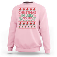 Christmas In July Squad Sweatshirt Tropical Beach Party Graphic