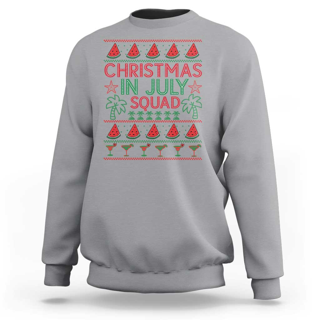 Christmas In July Squad Sweatshirt Tropical Beach Party Graphic