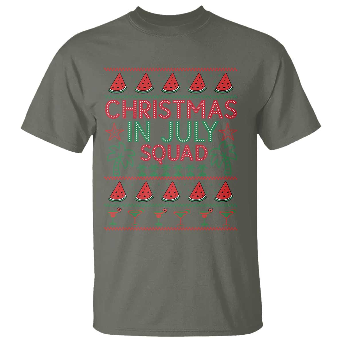 Christmas In July Squad T Shirt Tropical Beach Party Graphic