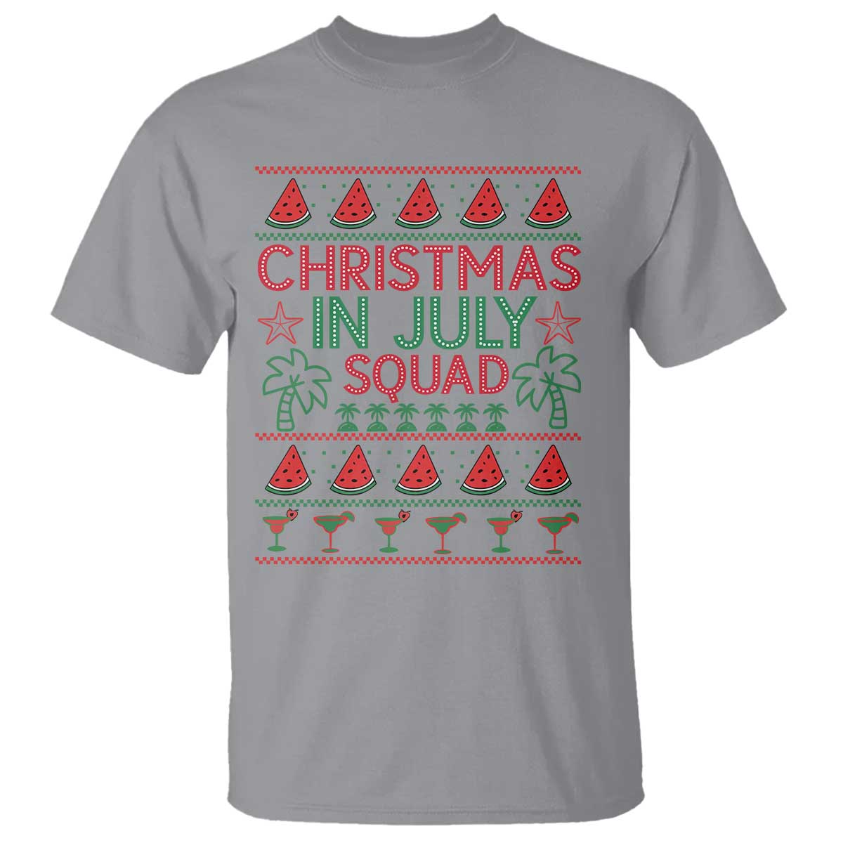 Christmas In July Squad T Shirt Tropical Beach Party Graphic
