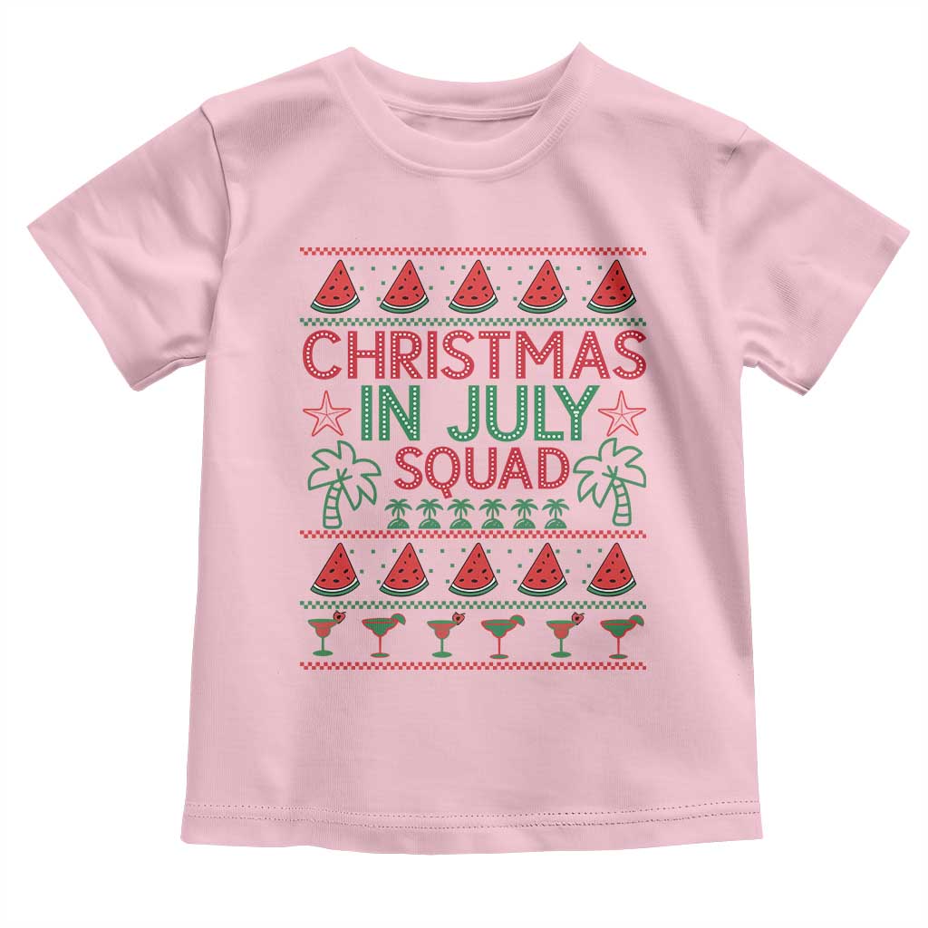Christmas In July Squad Toddler T Shirt Tropical Beach Party Graphic