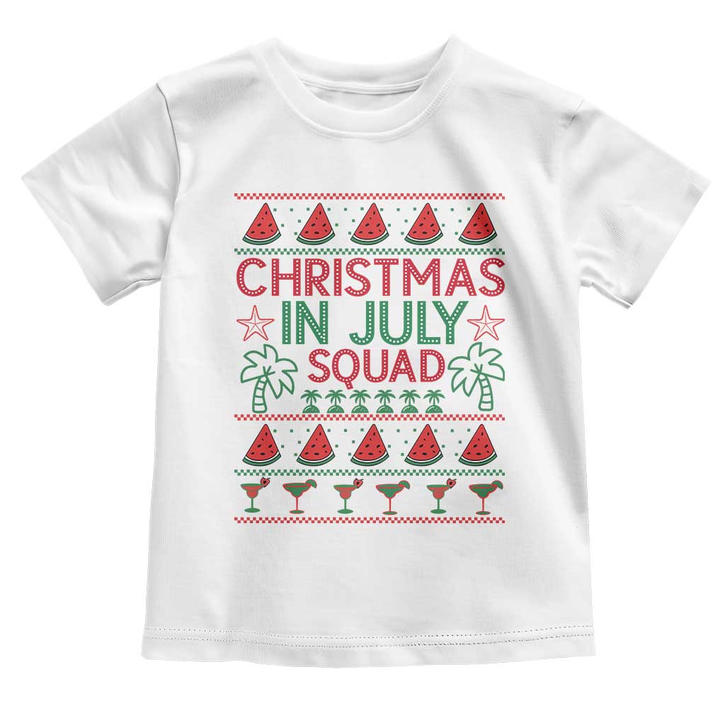 Christmas In July Squad Toddler T Shirt Tropical Beach Party Graphic