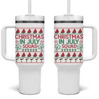 Christmas In July Squad Tumbler With Handle Tropical Beach Party Graphic