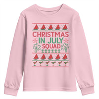 Christmas In July Squad Youth Sweatshirt Tropical Beach Party Graphic