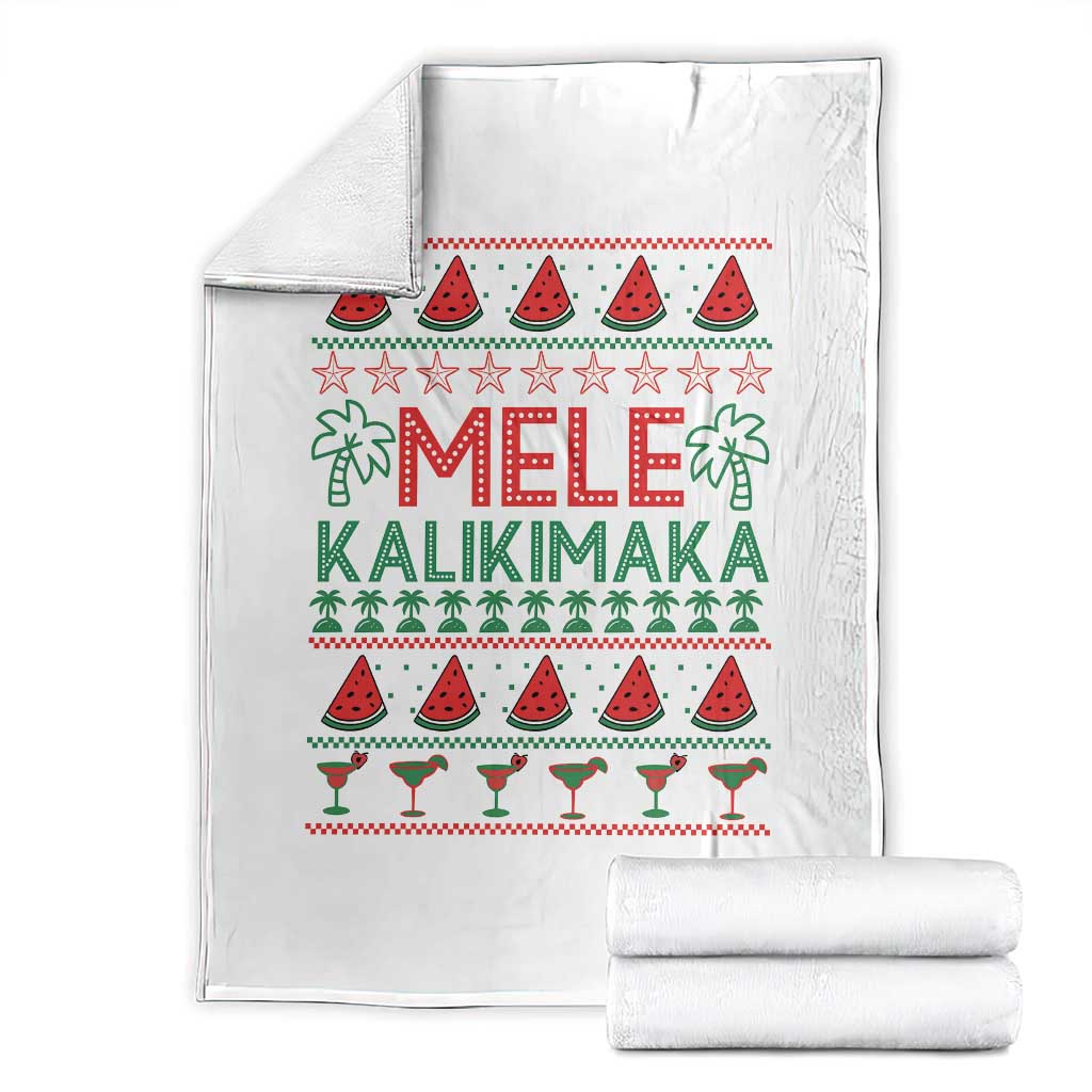 Mele Kalikimaka Throw Blanket Hawaiian Ugly Christmas Sweater
