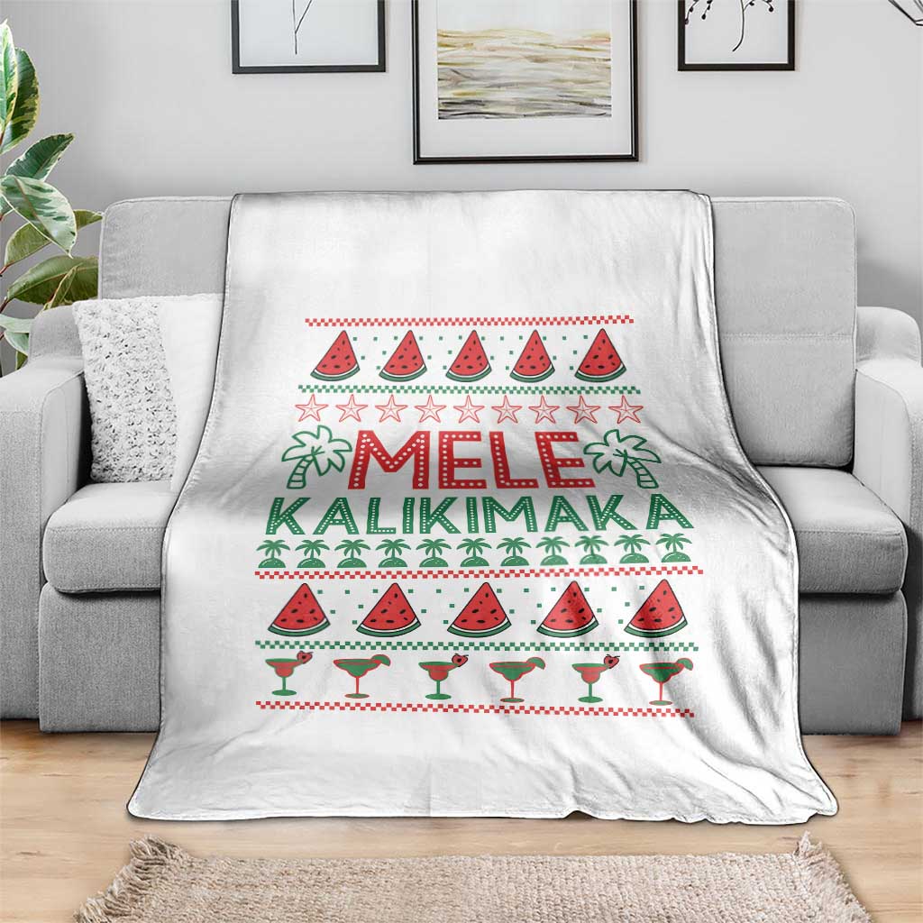 Mele Kalikimaka Throw Blanket Hawaiian Ugly Christmas Sweater
