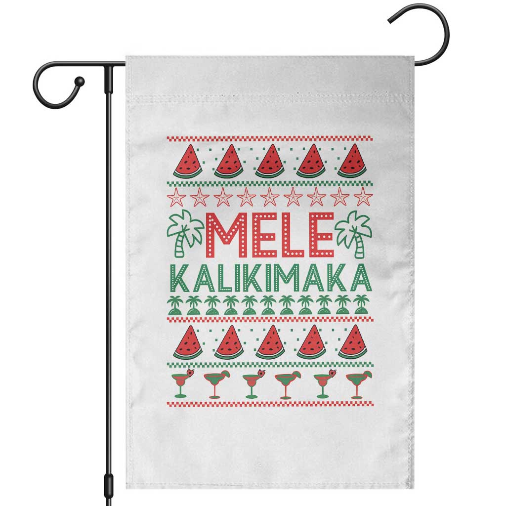 Mele Kalikimaka Garden Flag Hawaiian Ugly Christmas Sweater