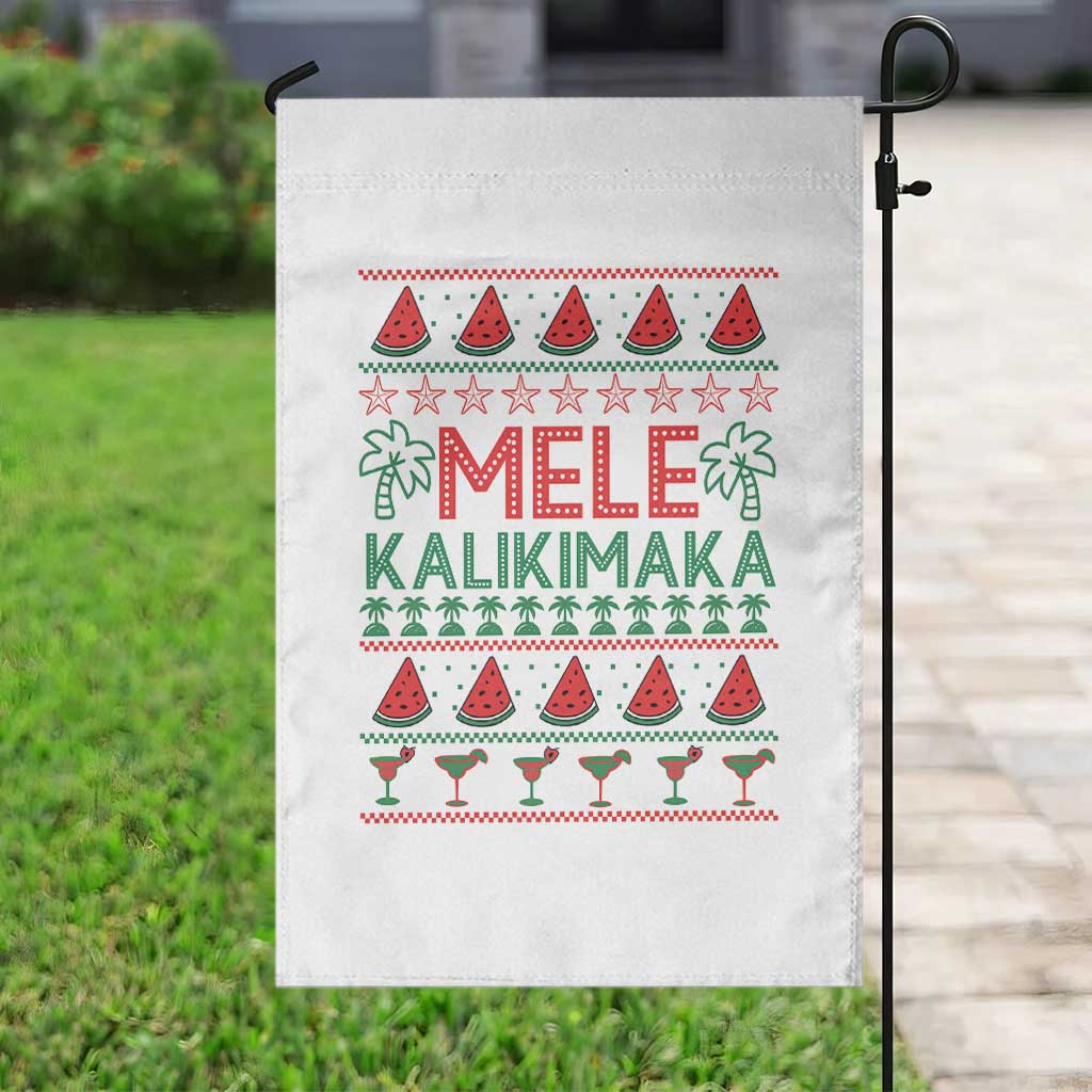 Mele Kalikimaka Garden Flag Hawaiian Ugly Christmas Sweater