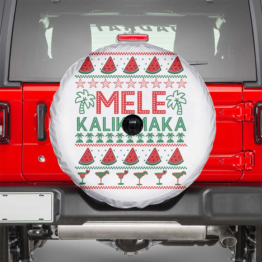 Mele Kalikimaka Spare Tire Cover Hawaiian Ugly Christmas Sweater