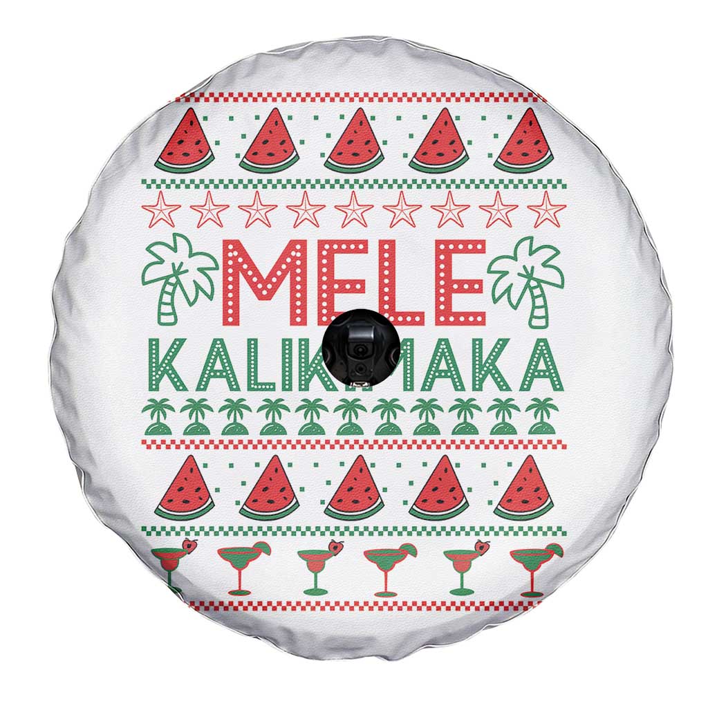Mele Kalikimaka Spare Tire Cover Hawaiian Ugly Christmas Sweater