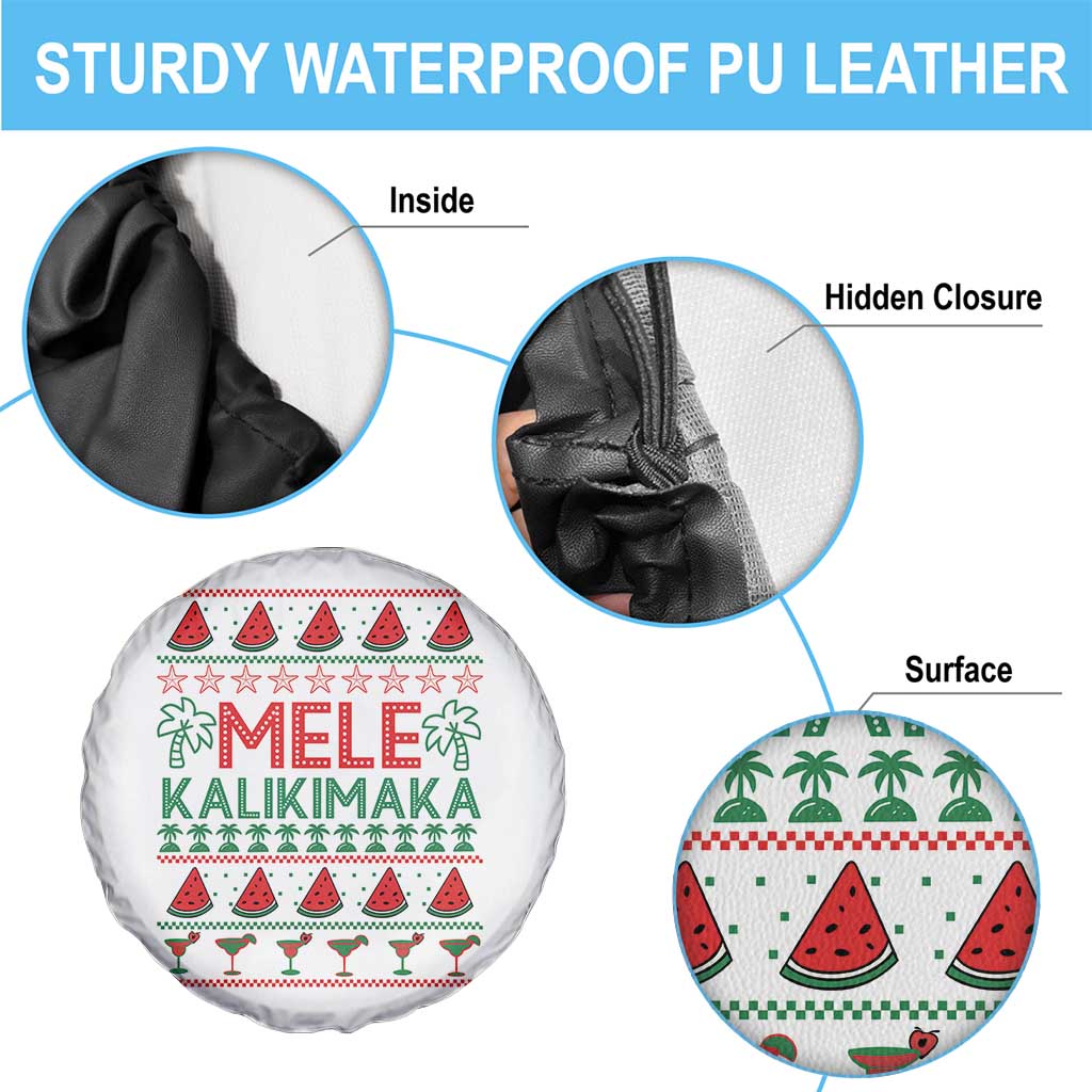 Mele Kalikimaka Spare Tire Cover Hawaiian Ugly Christmas Sweater