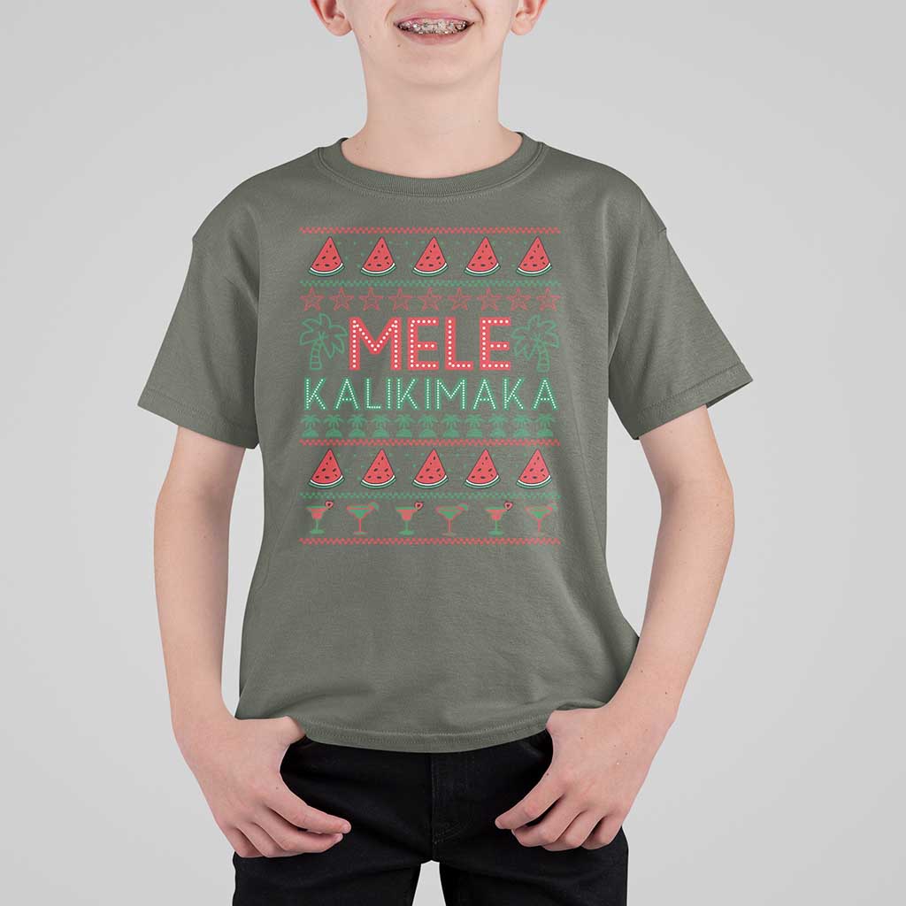 Mele Kalikimaka T Shirt For Kid Hawaiian Ugly Christmas Sweater