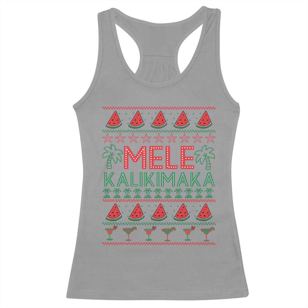 Mele Kalikimaka Racerback Tank Top Hawaiian Ugly Christmas Sweater