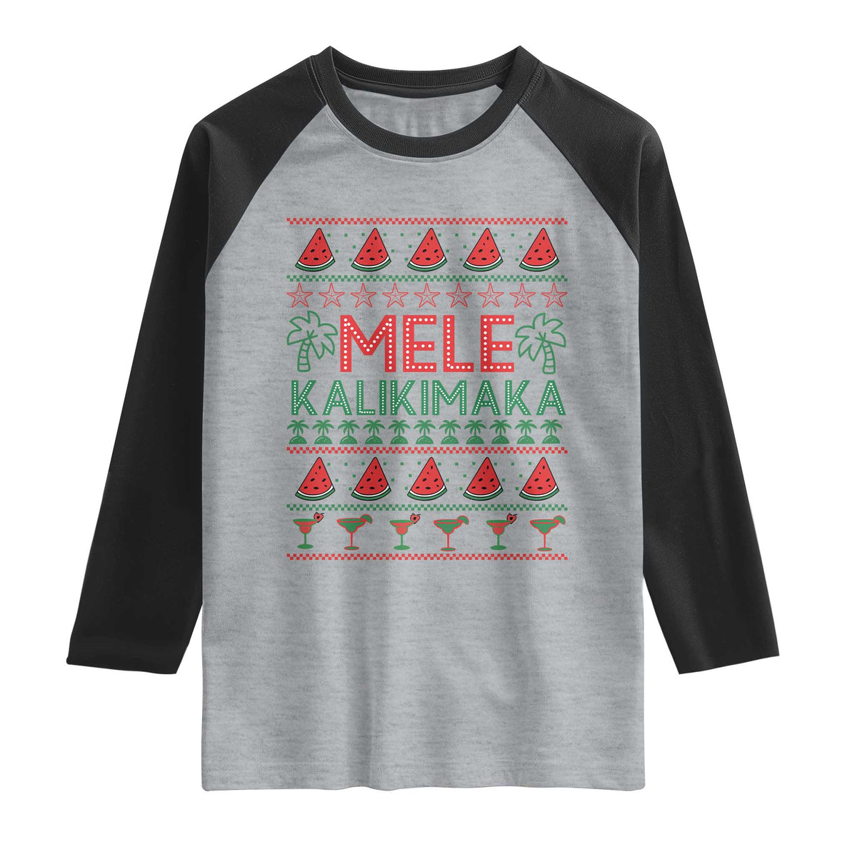 Mele Kalikimaka Raglan Shirt Hawaiian Ugly Christmas Sweater