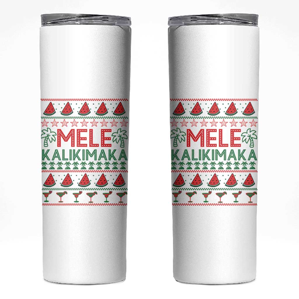 Mele Kalikimaka Skinny Tumbler Hawaiian Ugly Christmas Sweater