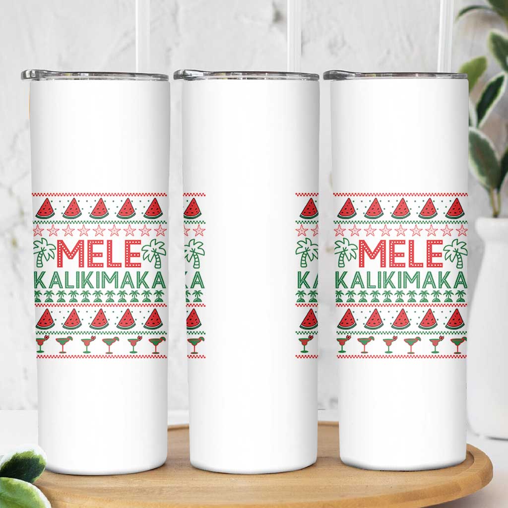 Mele Kalikimaka Skinny Tumbler Hawaiian Ugly Christmas Sweater