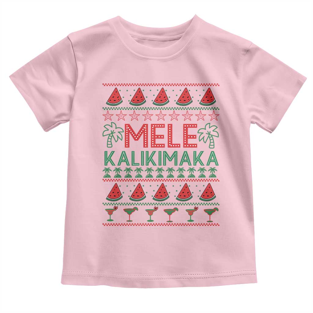 Mele Kalikimaka Toddler T Shirt Hawaiian Ugly Christmas Sweater