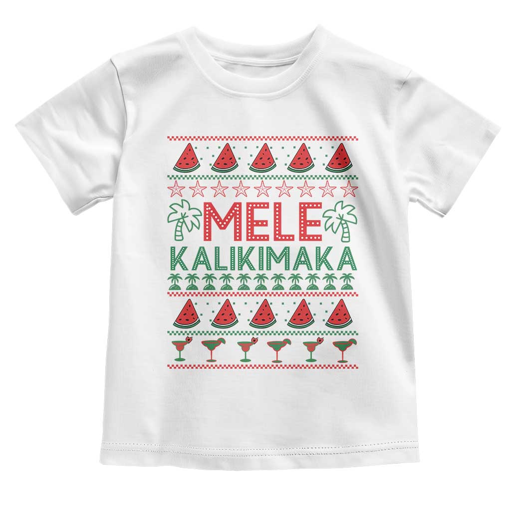 Mele Kalikimaka Toddler T Shirt Hawaiian Ugly Christmas Sweater