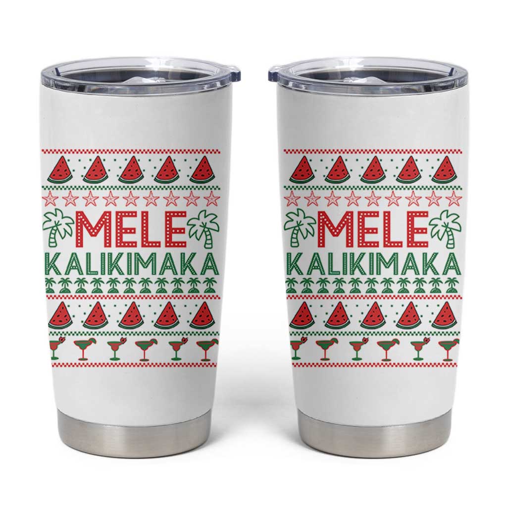 Mele Kalikimaka Tumbler Cup Hawaiian Ugly Christmas Sweater