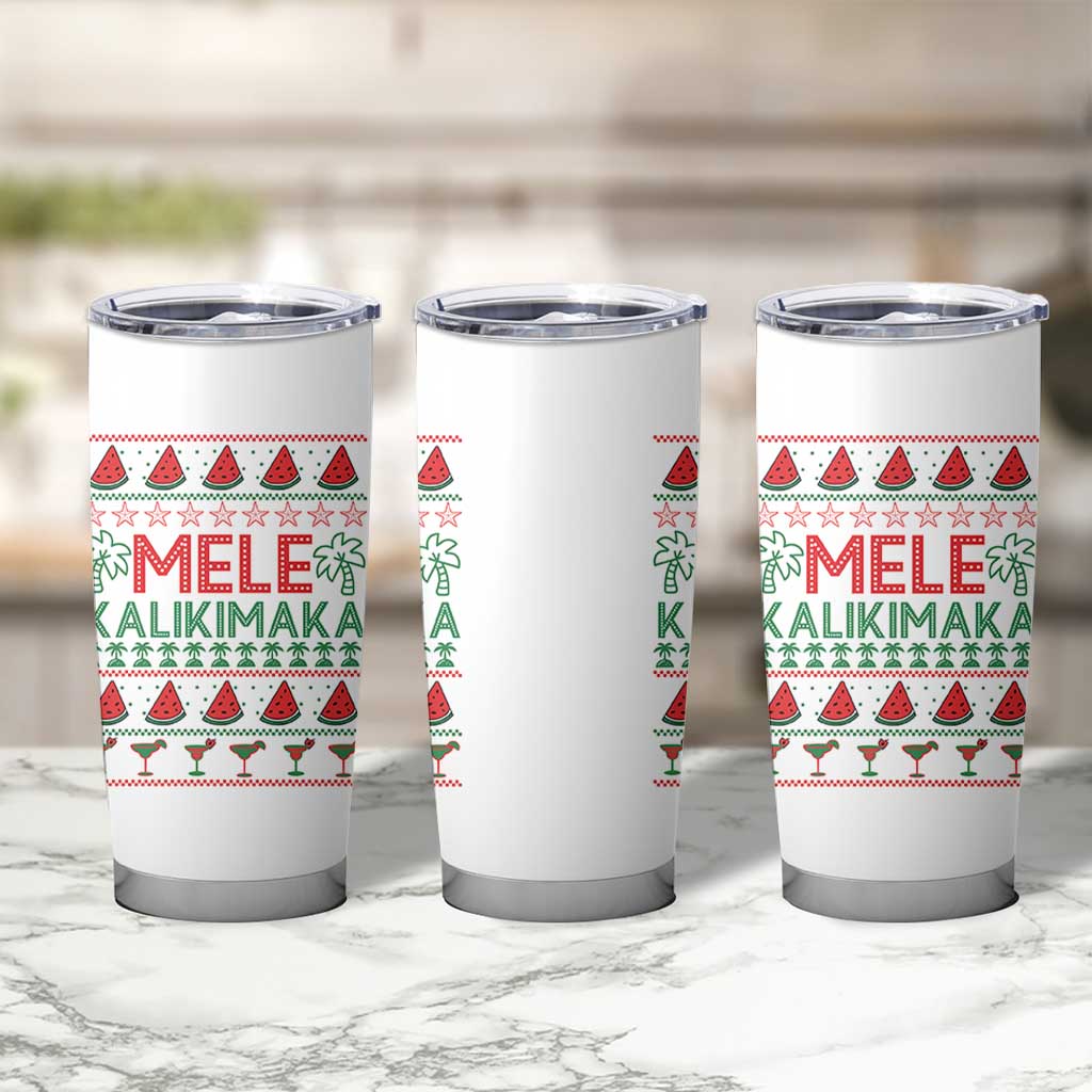 Mele Kalikimaka Tumbler Cup Hawaiian Ugly Christmas Sweater