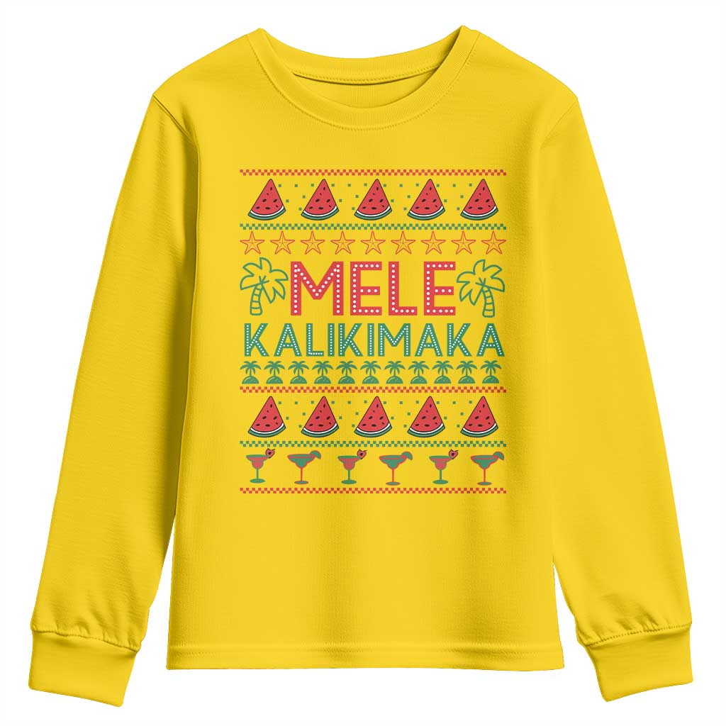Mele Kalikimaka Youth Sweatshirt Hawaiian Ugly Christmas Sweater