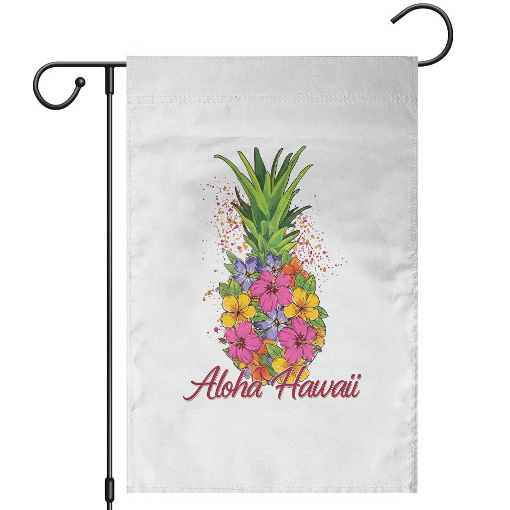 Tropical Floral Pineapple Aloha Hawaii Garden Flag Hawaiian Island Vacation Graphic