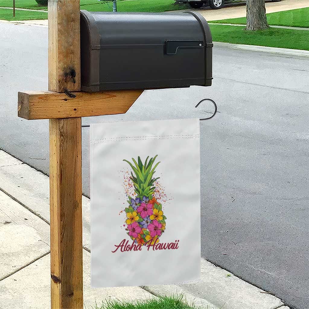 Tropical Floral Pineapple Aloha Hawaii Garden Flag Hawaiian Island Vacation Graphic
