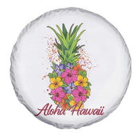 Tropical Floral Pineapple Aloha Hawaii Spare Tire Cover Hawaiian Island Vacation Graphic
