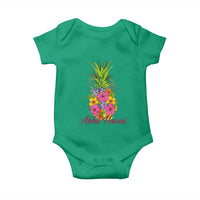 Tropical Floral Pineapple Aloha Hawaii Baby Onesie Hawaiian Island Vacation Graphic