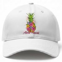 Tropical Floral Pineapple Aloha Hawaii Baseball Cap Hawaiian Island Vacation Graphic