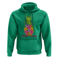 Tropical Floral Pineapple Aloha Hawaii Hoodie Hawaiian Island Vacation Graphic