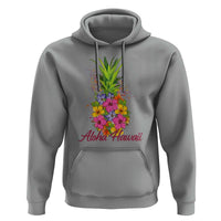 Tropical Floral Pineapple Aloha Hawaii Hoodie Hawaiian Island Vacation Graphic