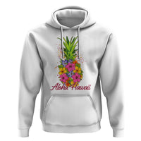 Tropical Floral Pineapple Aloha Hawaii Hoodie Hawaiian Island Vacation Graphic