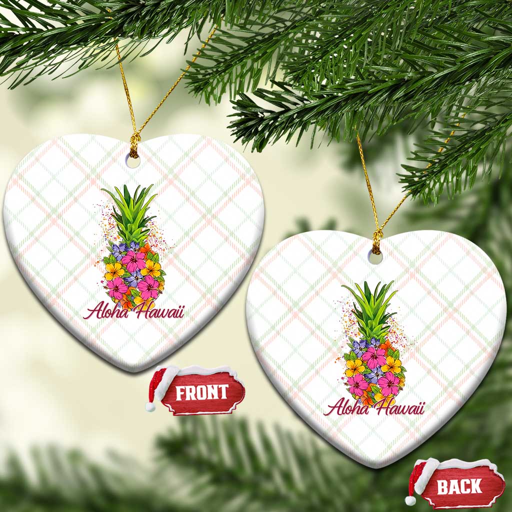 Tropical Floral Pineapple Aloha Hawaii Ceramic Ornament Hawaiian Island Vacation Graphic
