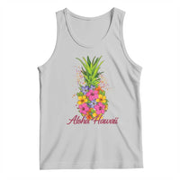Tropical Floral Pineapple Aloha Hawaii Tank Top Hawaiian Island Vacation Graphic