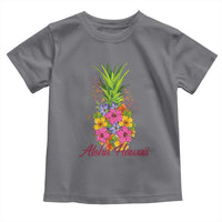 Tropical Floral Pineapple Aloha Hawaii Toddler T Shirt Hawaiian Island Vacation Graphic