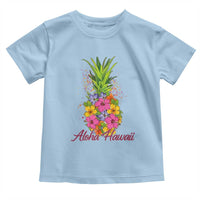 Tropical Floral Pineapple Aloha Hawaii Toddler T Shirt Hawaiian Island Vacation Graphic