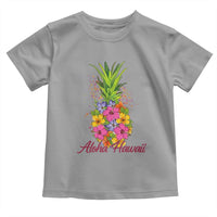 Tropical Floral Pineapple Aloha Hawaii Toddler T Shirt Hawaiian Island Vacation Graphic
